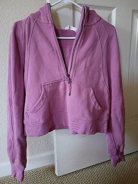 Lululemon Scuba Crop Half-Zip Hoodie Rose Pink XS/S